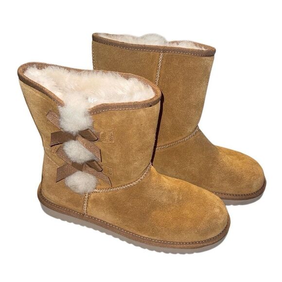 Koolaburra by‎ UGG Victoria Short Women's Winter Boots Chestnut Size 8 New - Picture 1 of 7